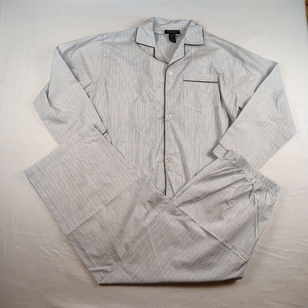 State O Maine Pajama Set Blue and White Striped Mens XL